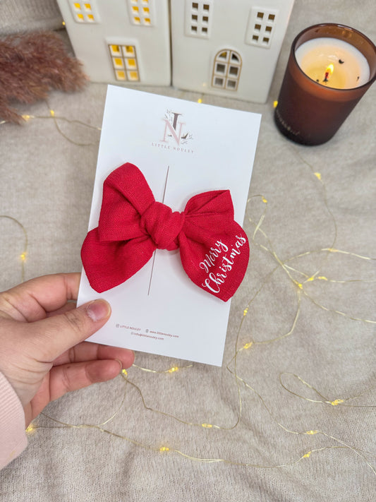 Red Merry Christmas hairbow