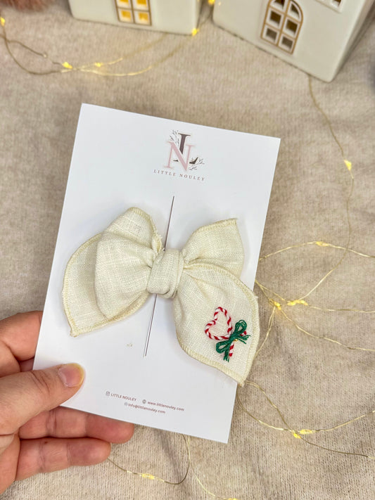Candy cane Christmas hairbow