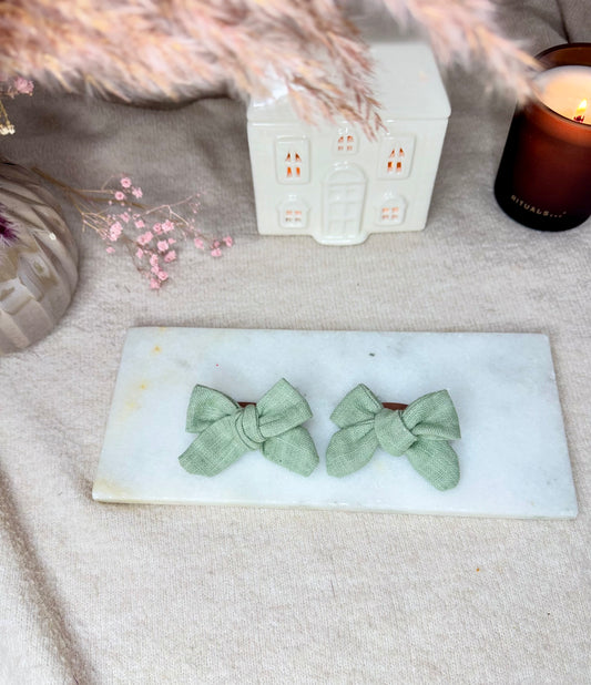 Mini dusky green clips